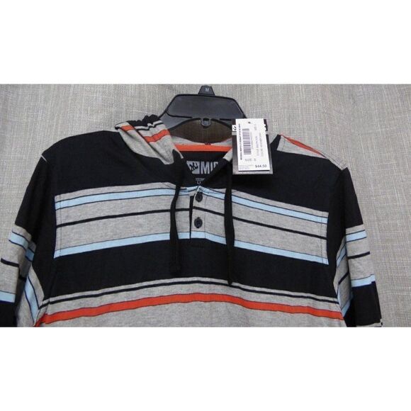 $44.50 Micros Men’s Variagated Striped Long Sleeve Hooded Tee,S - Picture 3 of 8